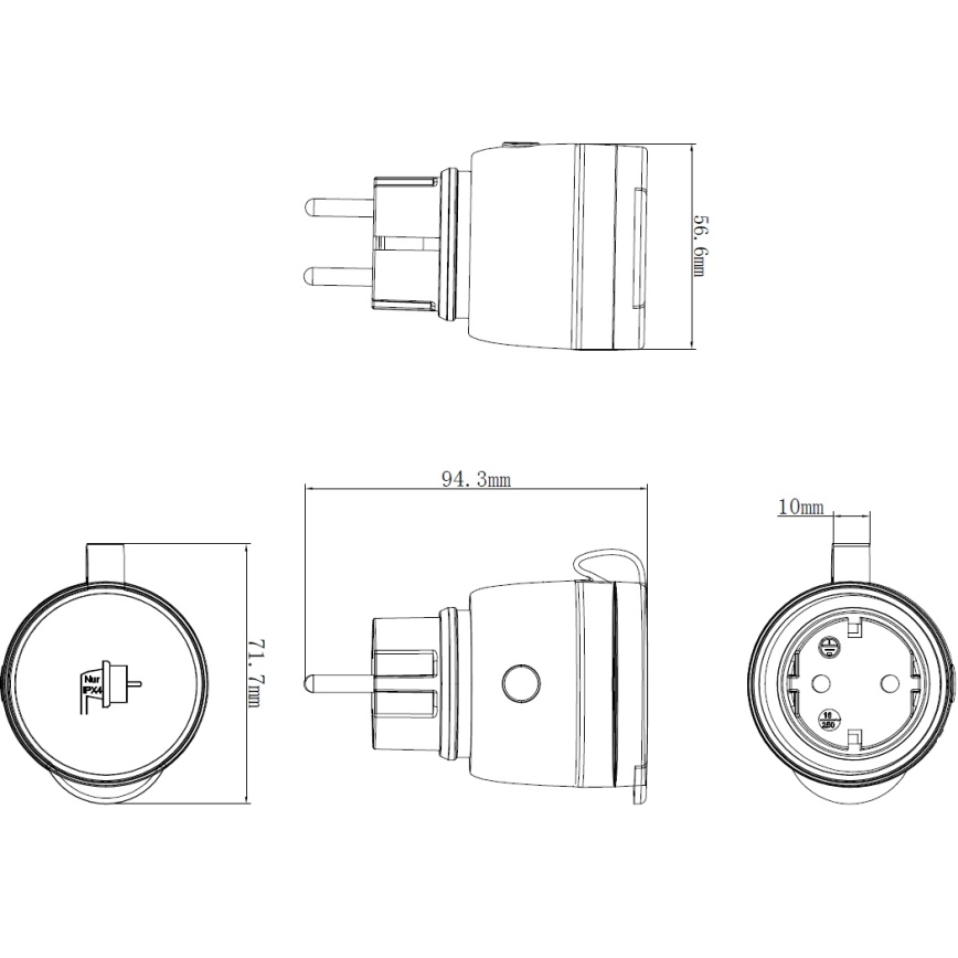 Pametna spoljna utičnica 3680W/230V/Tip F SCHUKO/16A Wi-Fi IP44
