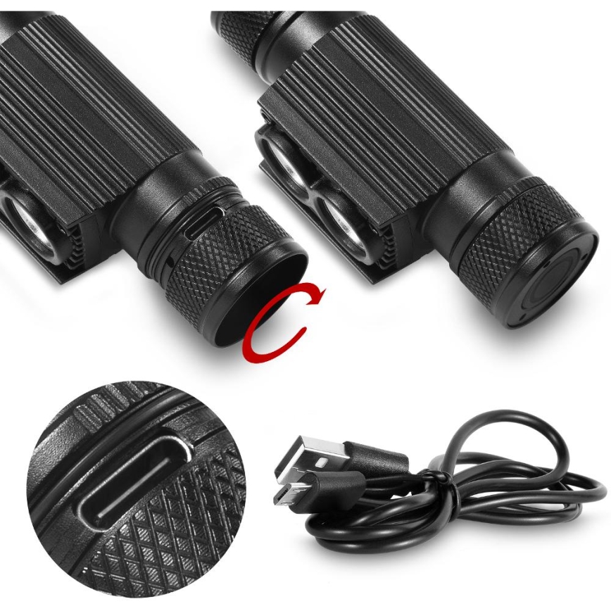 LED prigušiva punjiva aluminijumska čeona lampa LED/2600 mAh IP65