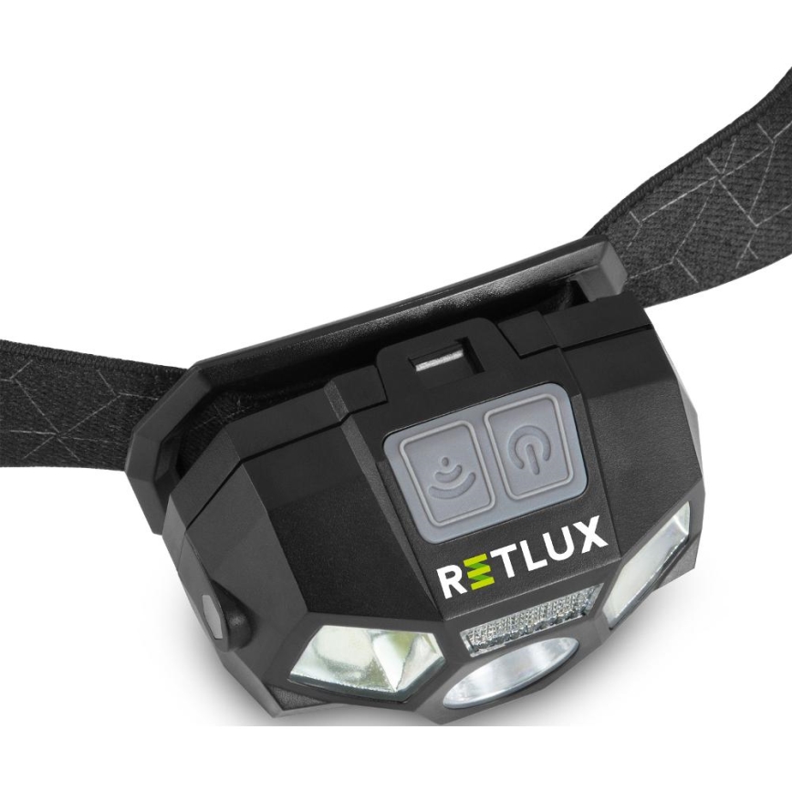LED punjiva lampa za glavu sa senzorom LED/3W/900 mAh IP44 crna