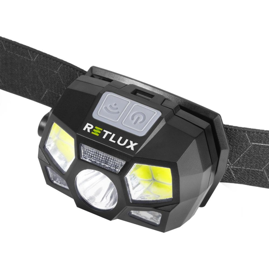 LED punjiva lampa za glavu sa senzorom LED/3W/900 mAh IP44 crna