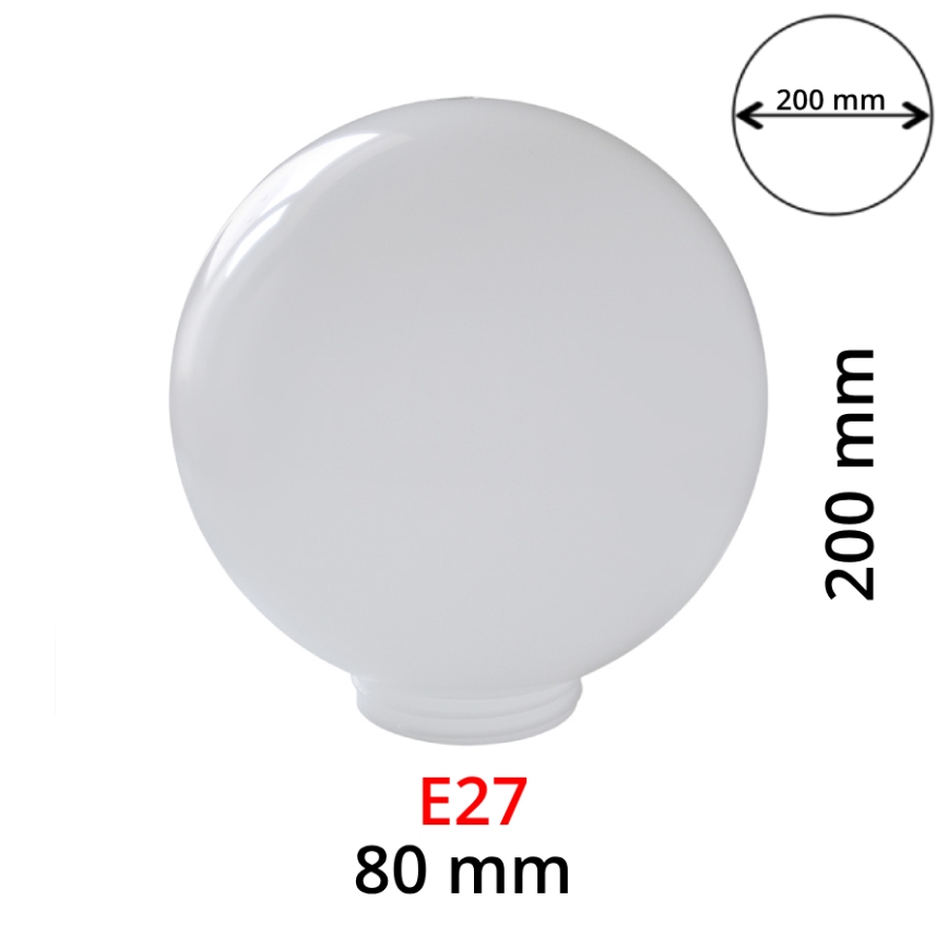 Zamenski mlečni abažur za zidna svetla PARK E27, prečnika 20 cm