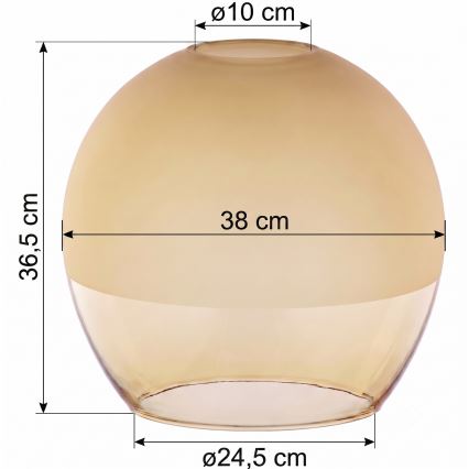 Rezervno staklo za luster KULA E27 pr. 38 cm dimljeno bež