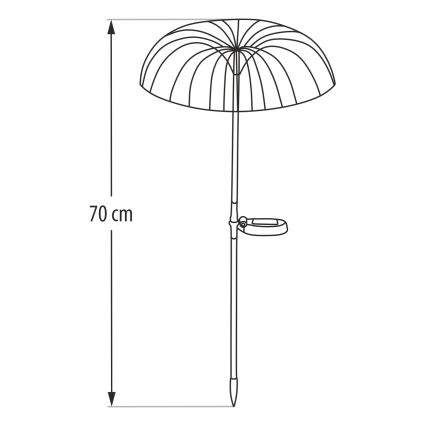 RGB LED solarna svetiljka LED/1,2V 300 mAh IP44 crna