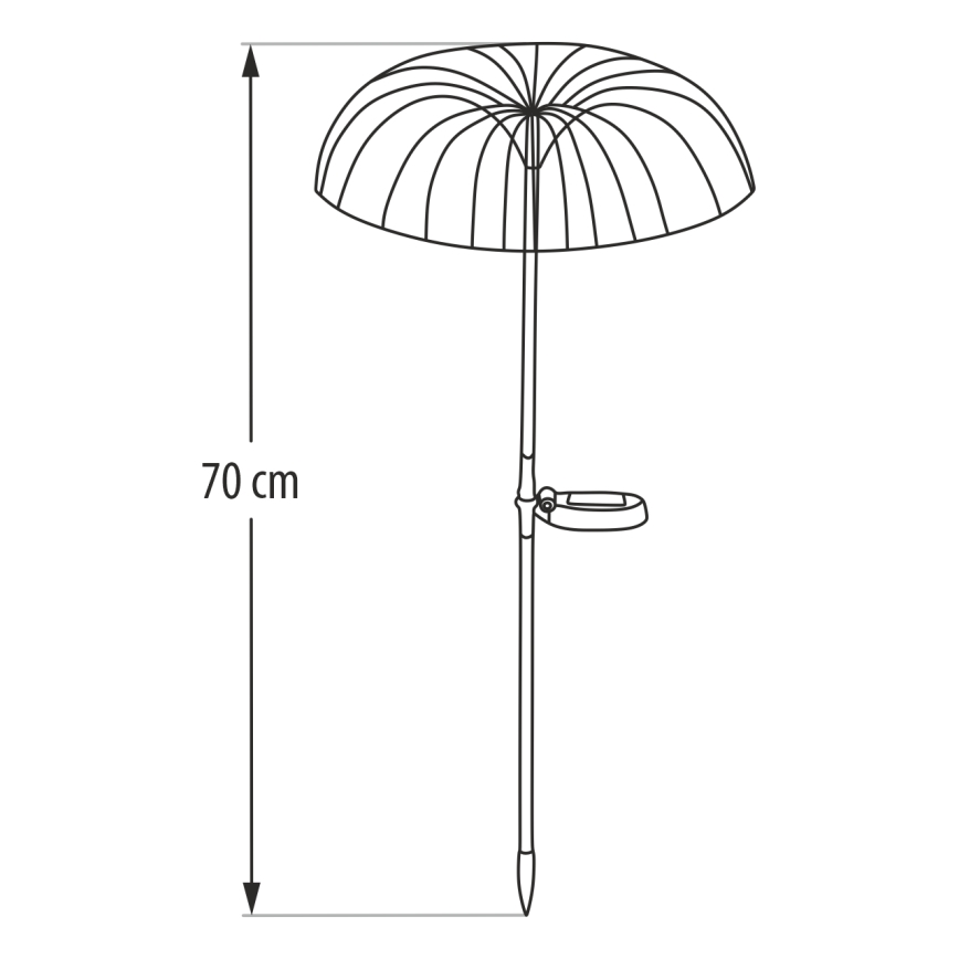 RGB LED solarna svetiljka LED/1,2V 300 mAh IP44 crna