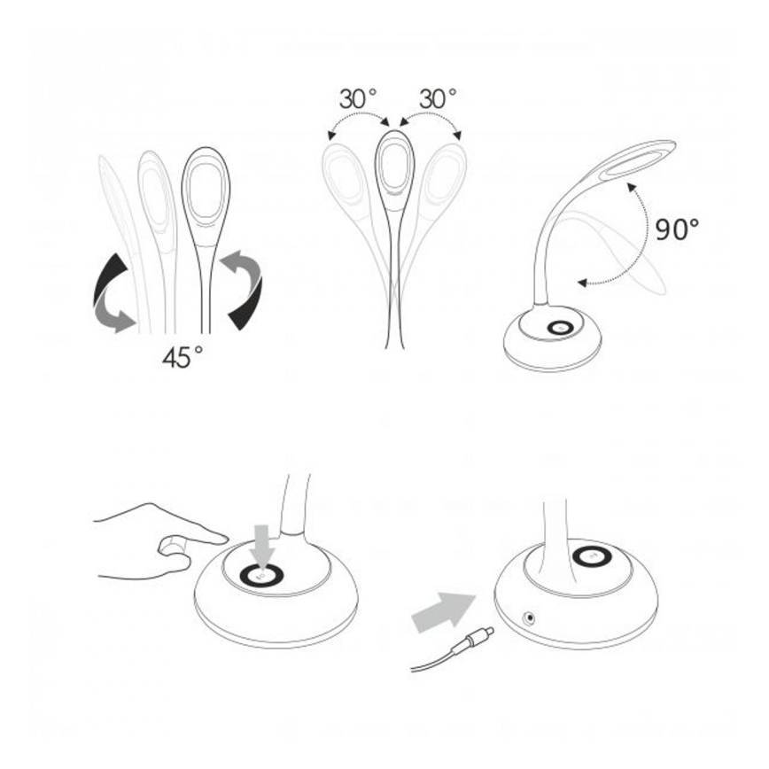 LED RGB stona lampa COSMOS 6,5W/230V bela