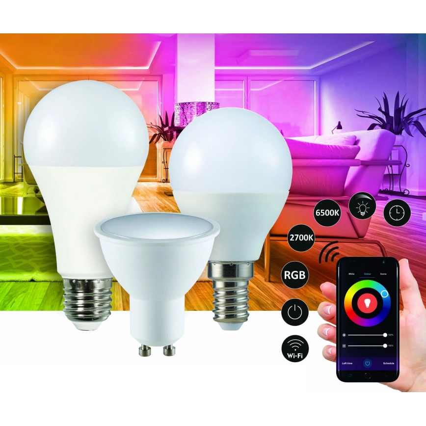 RGBW LED prigušiva sijalica G45 E14/5,5W/230V 2700-6500K Wi-Fi Tuya