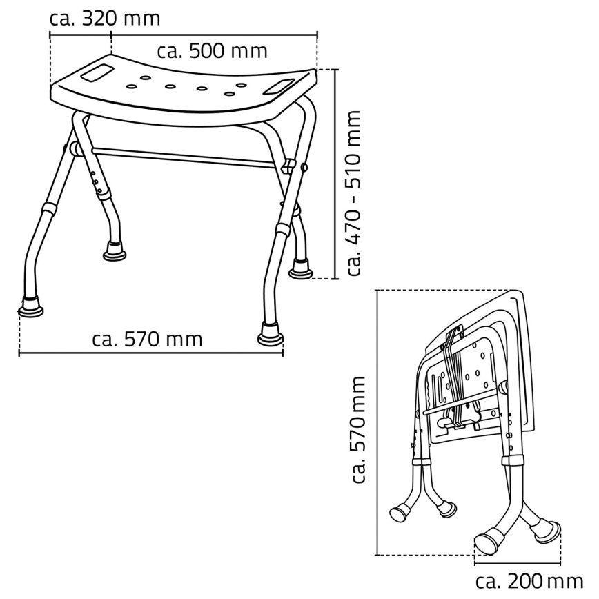 Ridder - Sklopiva stolica 50x51 cm bela