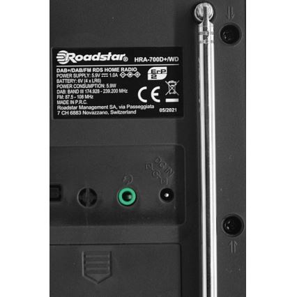Roadstar HRA-700D+/WD - Radio sa DAB+, FM i budilnikom 16W/230V/4xAA
