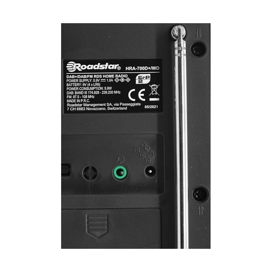 Roadstar HRA-700D+/WD - Radio sa DAB+, FM i budilnikom 16W/230V/4xAA