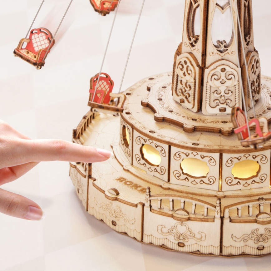 RoboTime - 3D slagalica muzička kutija Lančani karusel 3xAAA