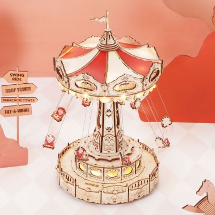 RoboTime - 3D slagalica muzička kutija Lančani karusel 3xAAA