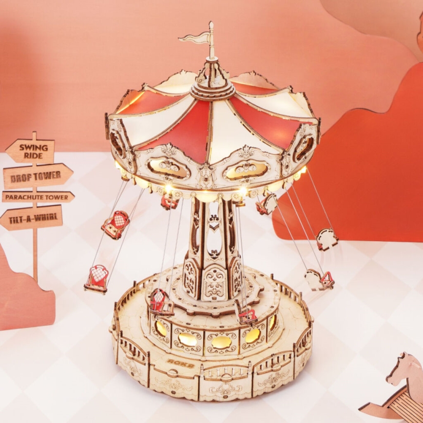 RoboTime - 3D slagalica muzička kutija Lančani karusel 3xAAA