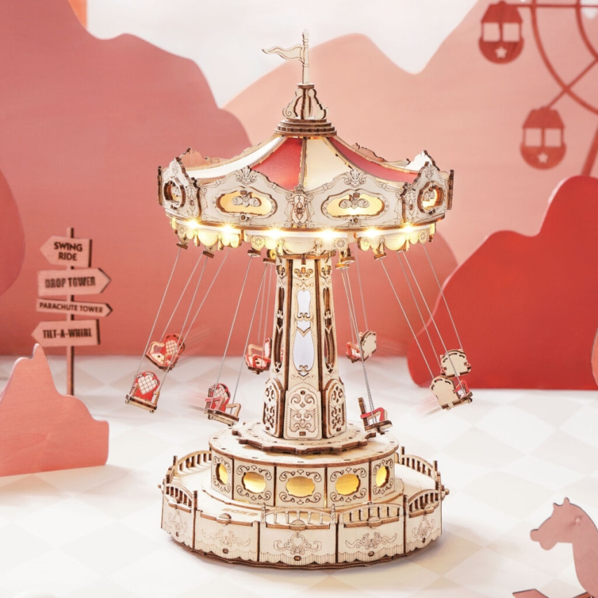 RoboTime - 3D slagalica muzička kutija Lančani karusel 3xAAA