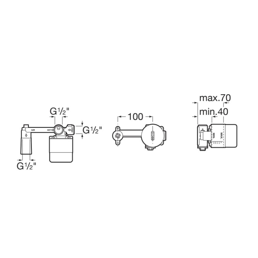 Roca A525220603 - Montažno telo za ugradne baterije
