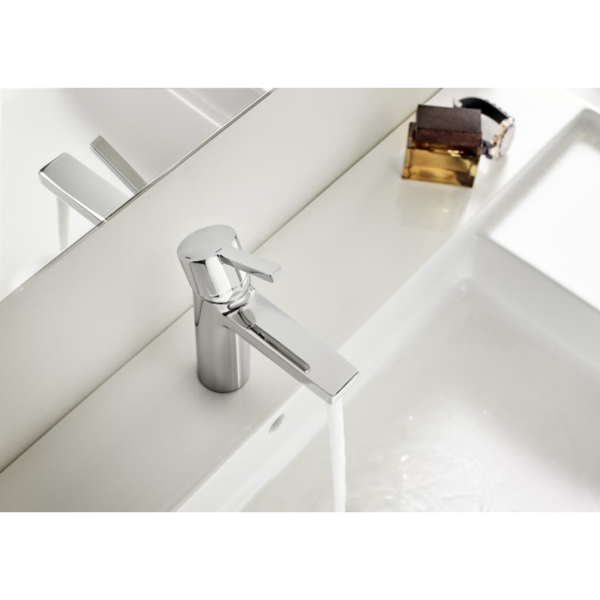Roca A5A3296C00 - Baterija za umivaonik + automatski čep NAIA 16,7 cm sjajni hrom