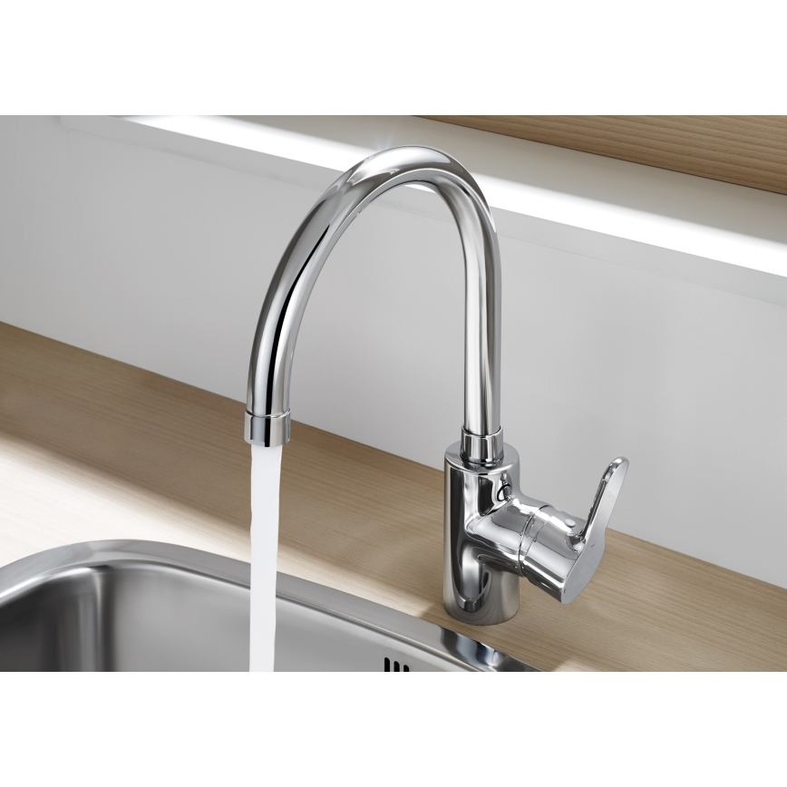 Roca A5A8409C00 - Slavina za sudoperu L20, 32,5 cm, sjajni hrom