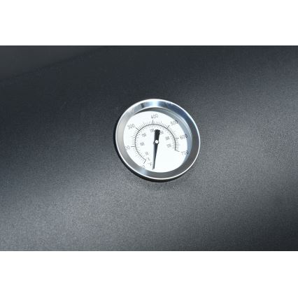 Roštilj na drveni ugalj sa dimnicom crna/drvo