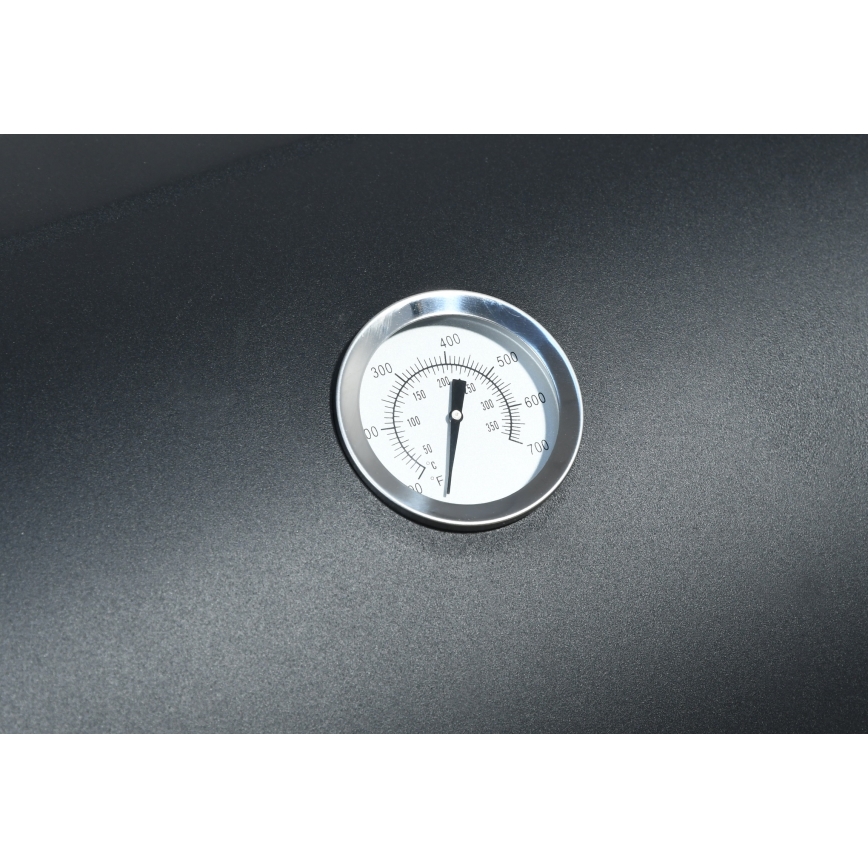 Roštilj na drveni ugalj sa dimnicom crna/drvo