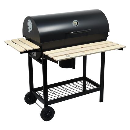 Roštilj na drveni ugalj — crni/drvo