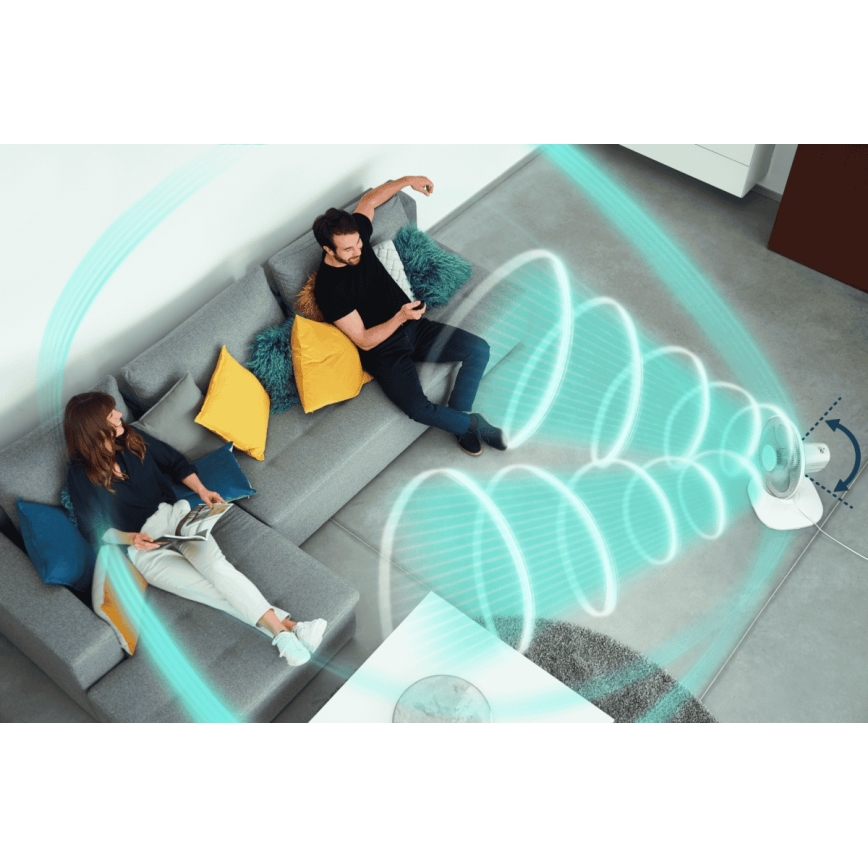 Rowenta - Stoni ventilator ESSENTIAL 28W/230V, prečnika 25 cm, beo