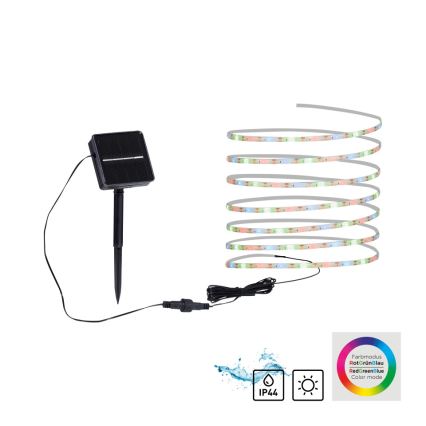 JUST LIGHT. 19971-18 - LED RGB solarna traka TEANIA LED/3,7V 5 m 1200 mAh IP44 crna