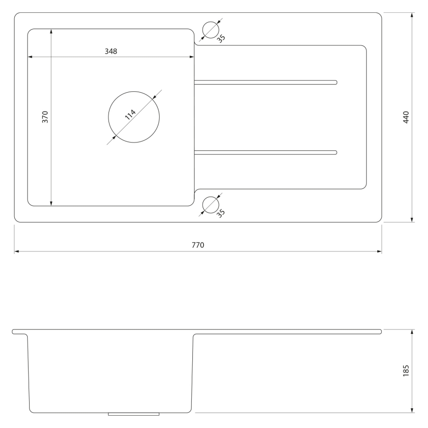 Samona - Kuhinjski sudoper SAMONA 77x44 cm granit/siva