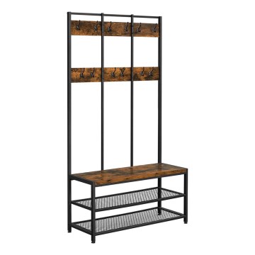 Samostojeći stalak za kapute NAVOR braon/crna