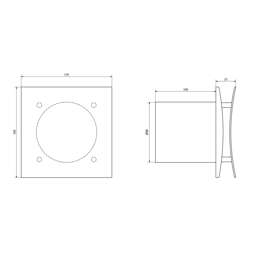 Sapho - Aksijalni ventilator EIRA 15W/230V bela