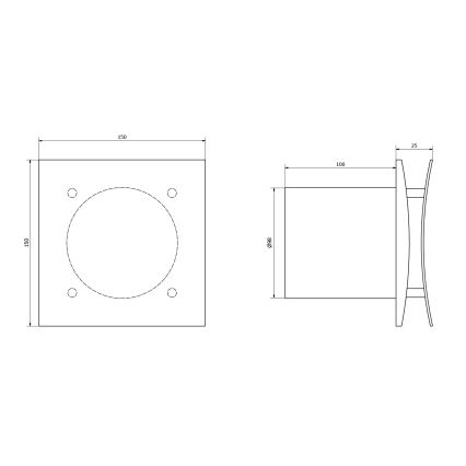 Sapho - Aksijalni ventilator sa tajmerom EIRA 15W/230V, beo