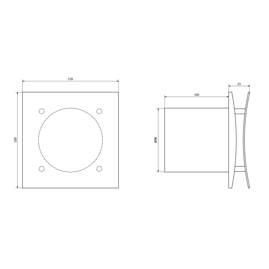 Sapho - Aksijalni ventilator sa tajmerom EIRA 15W/230V, beo