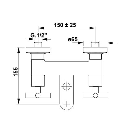 Sapho - Baterija za kadu AXIA, sjajni hrom