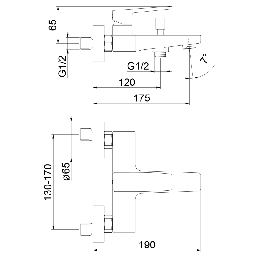 Sapho - Baterija za kadu TURSI sjajni hrom