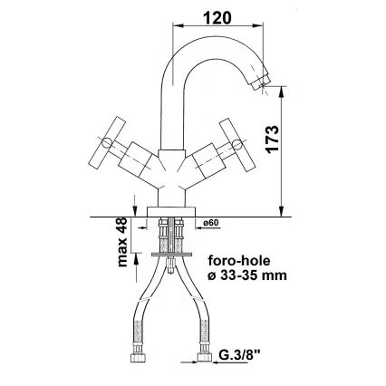 Sapho - Baterija za umivaonik AXIA sjajni hrom