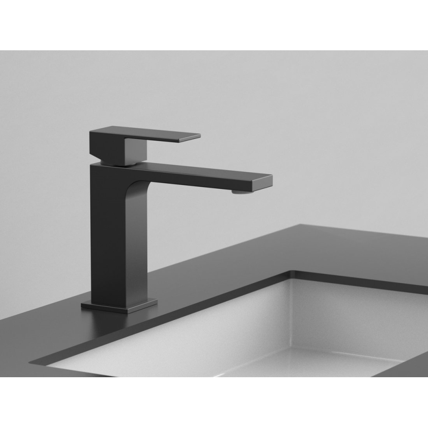 Sapho - Baterija za umivaonik CUBEMIX 15,3 cm mat crna