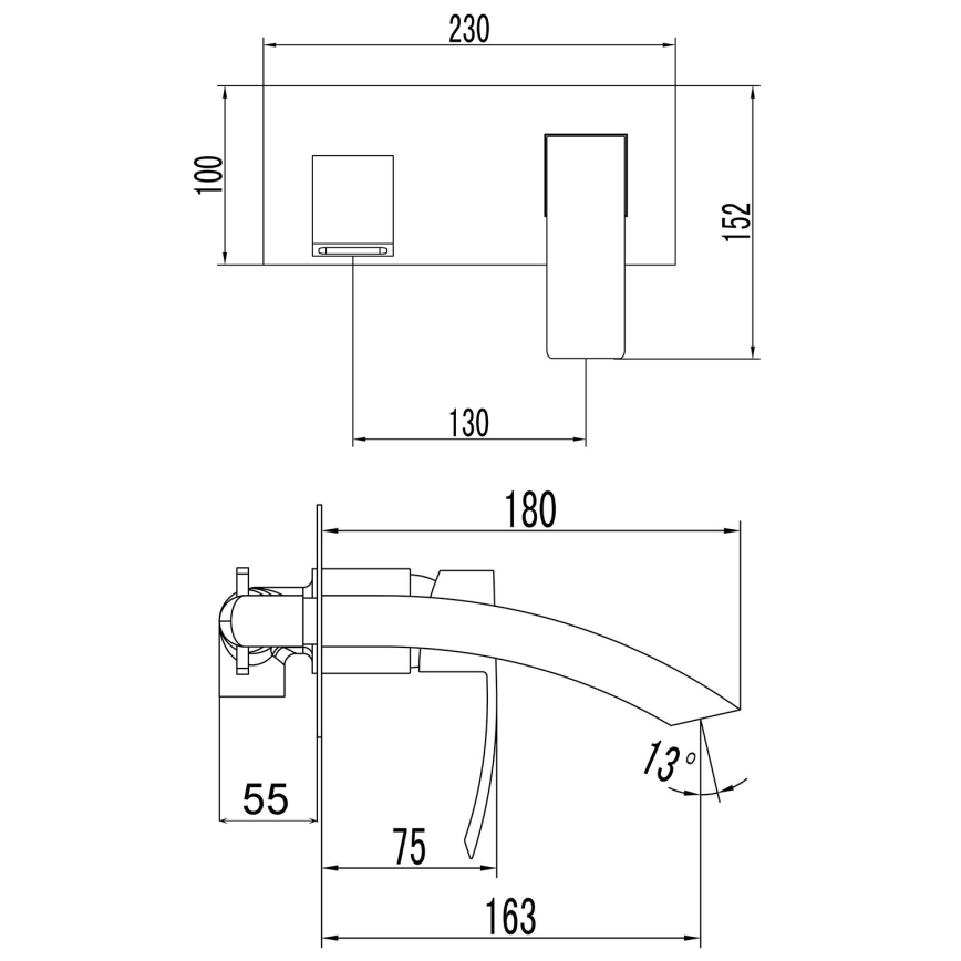 Sapho - Baterija za umivaonik GINKO mat crna
