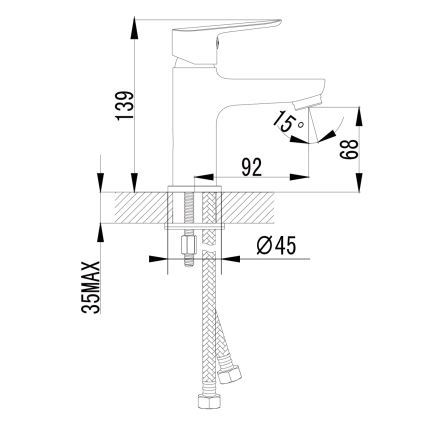 Sapho - Baterija za umivaonik SMALL, 13,9 cm, sjajni hrom