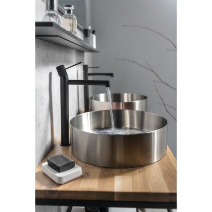 Sapho - Baterija za umivaonik SOLARIS, 32 cm, mat crna