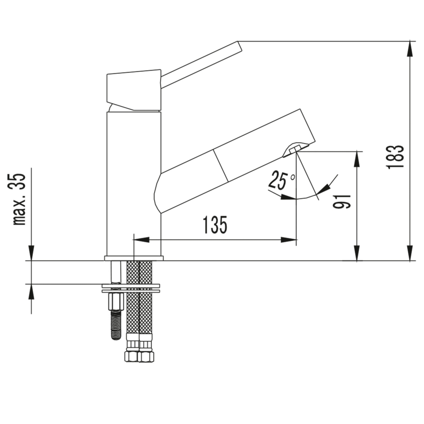 Sapho - Baterija za umivaonik SOLITER 18,3 cm sjajni hrom
