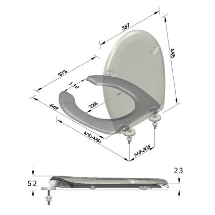 Sapho - Daska za WC šolju za osobe sa invaliditetom bela/duroplast