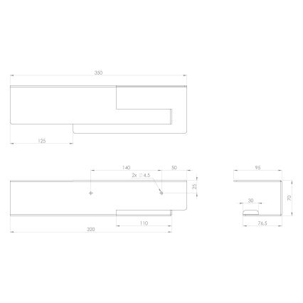 Sapho - Držač toaletnog papira sa policom 9,5x35 cm mat crna