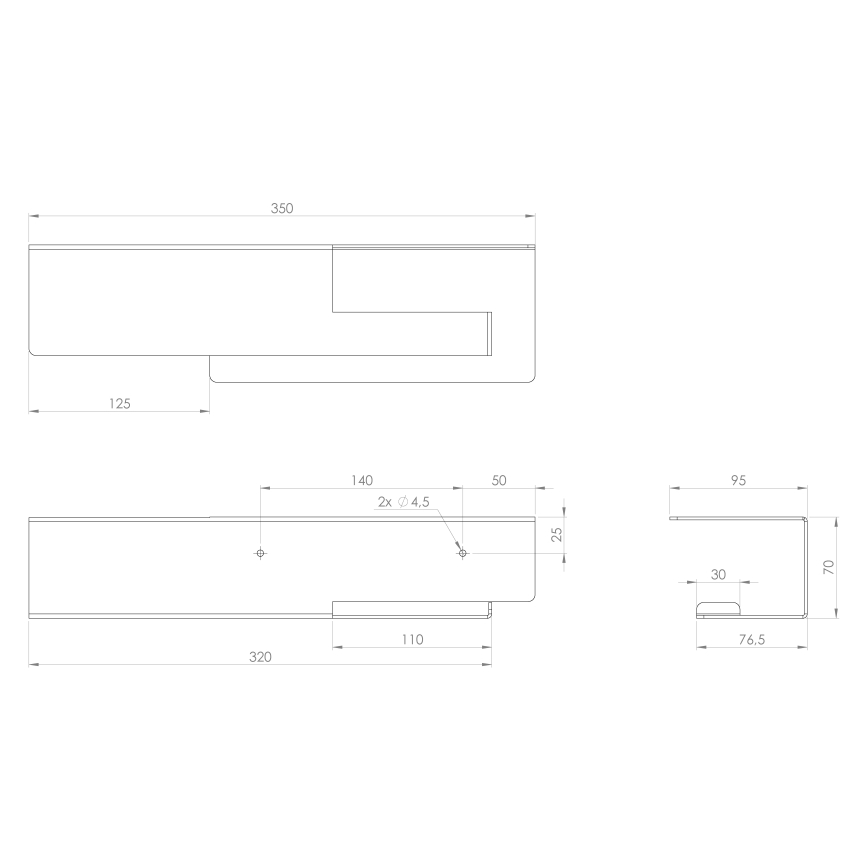 Sapho - Držač toaletnog papira sa policom 9,5x35 cm mat crna