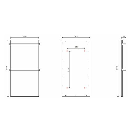 Sapho - Električni sušač peškira ELMIS 120W 80x40 cm mat bela
