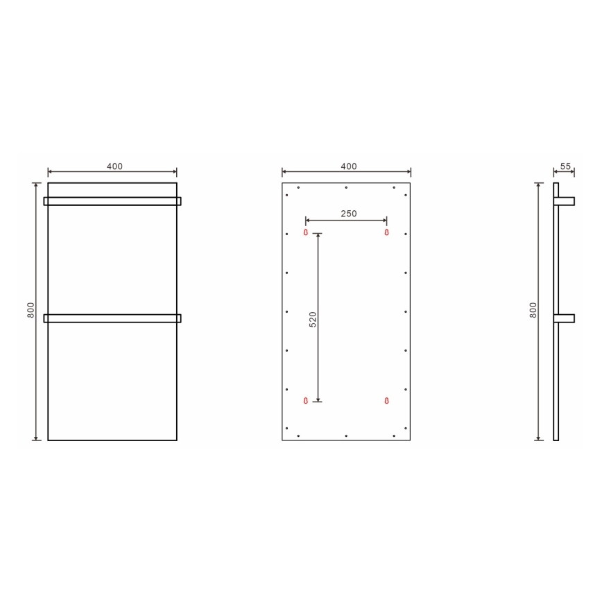Sapho - Električni sušač peškira ELMIS 120W 80x40 cm mat bela