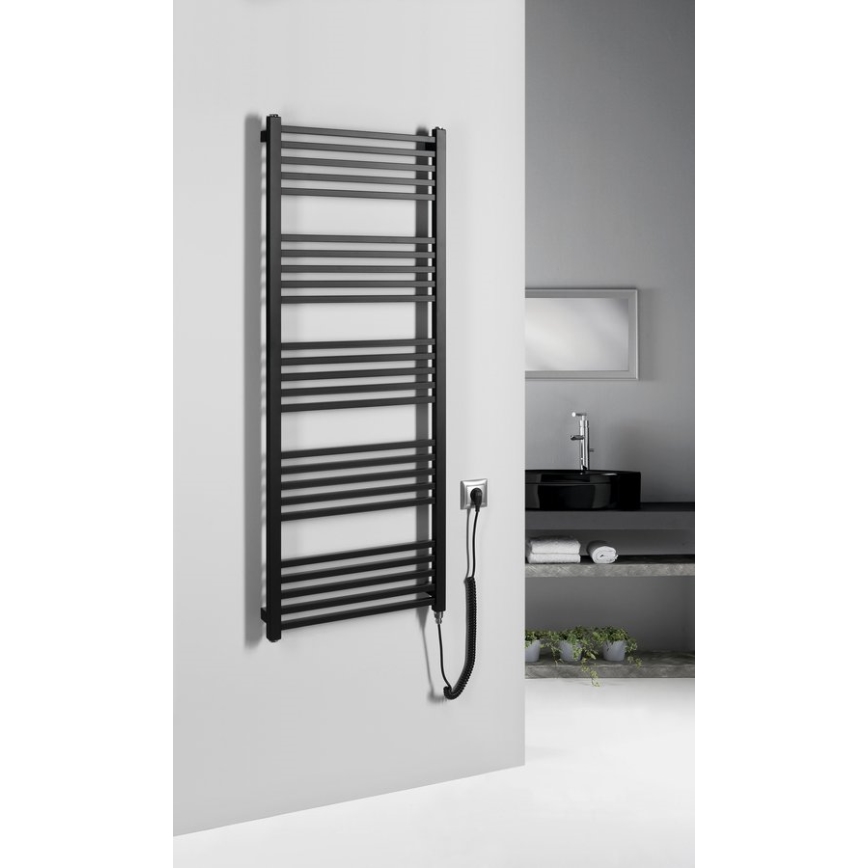 Sapho - Električni sušač peškira METRO-E 500W 134x50 cm mat crne boje