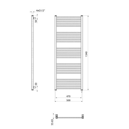Sapho - Električni sušač za peškire METRO-E 500W 134x50 cm beo