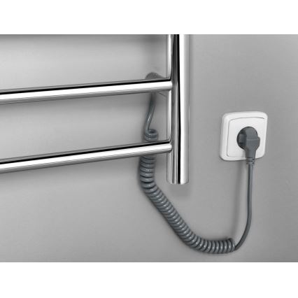 Sapho - Električni sušač peškira REDONDO 130W/230V 150 cm, sjajni hrom, desni, okrugli