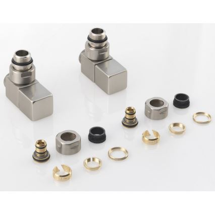 Sapho - Komplet za priključak ugaonih ventila CUBE, 2 kom, brušeni nerđajući čelik