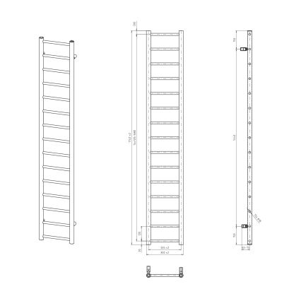Sapho - Kupatilski radijator DINA 335W 30x174 cm beo