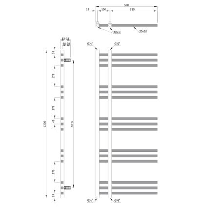 Sapho - Kupatilski radijator MAGDALENA 120x50 cm sjajni hrom