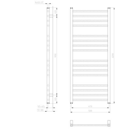 Sapho - Kupatilski radijator METRO 386W 50x120 cm beli